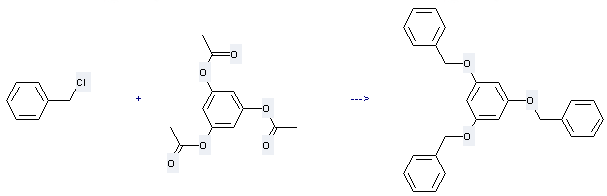 1,3,5-Benzenetriol,1,3,5-triacetate can be used to produce 1,3,5-tris-benzyloxy-benzene at the ambient temperature